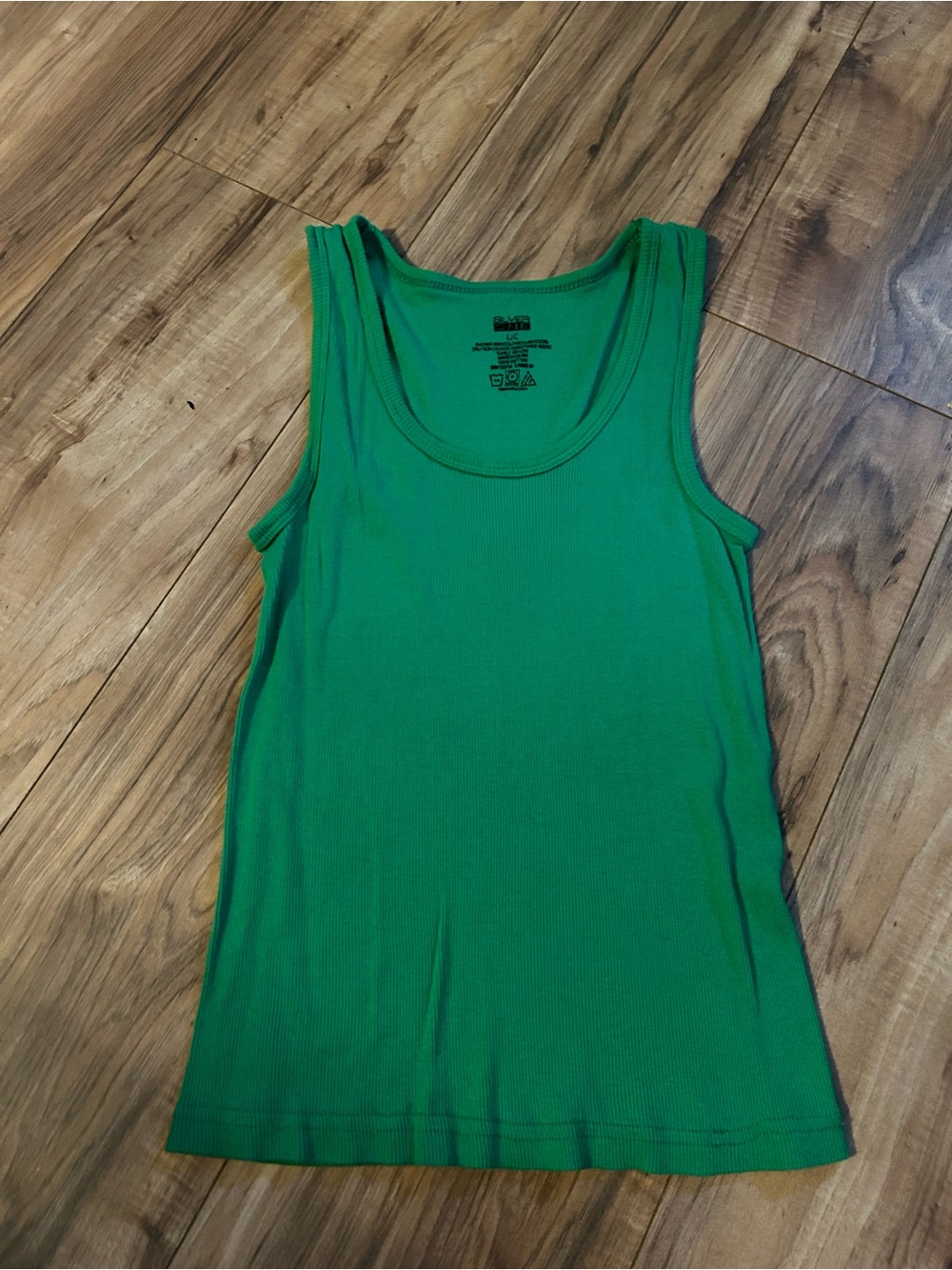 Silver Jeans Green Ribbed Tank Top